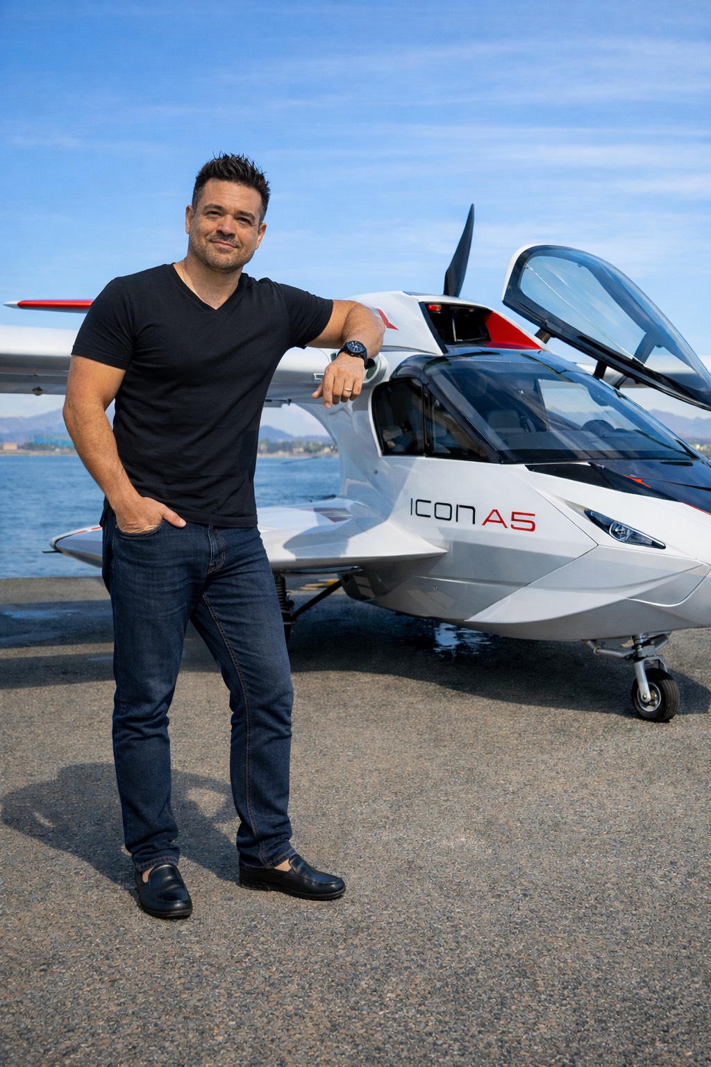 Oliver Maldonado Author & Private Pilot Posing in front of his Plane