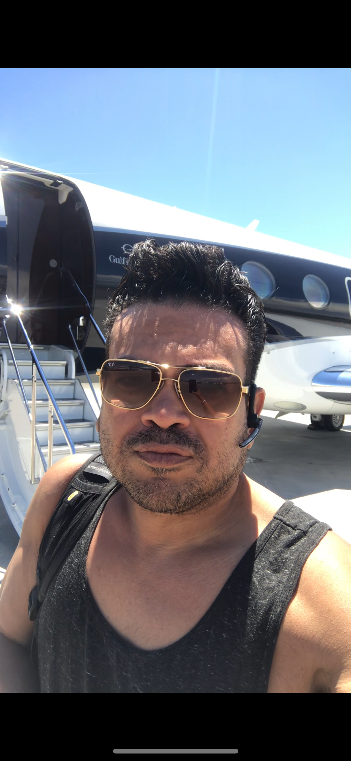 Oliver Maldonado Fetured and photographed in front of Private Jet